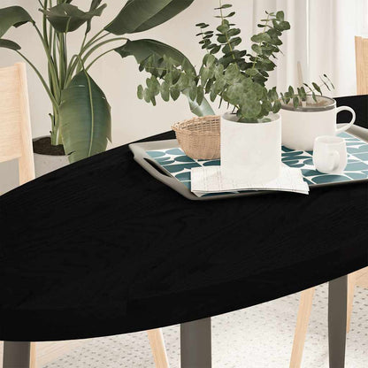 Piano Tavolo Marrone Scuro 140x60x4 cm in Rovere Massello Ovale
