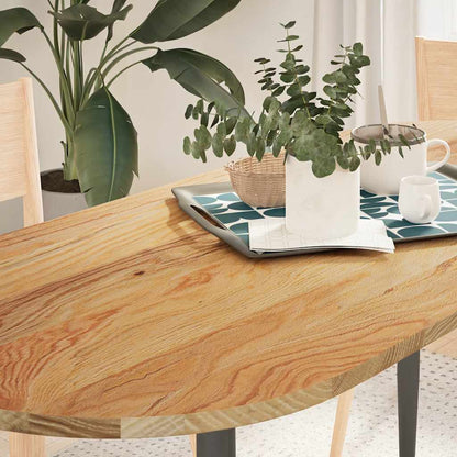 Piano Tavolo Marrone Chiaro 140x60x2cm in Rovere Massello Ovale