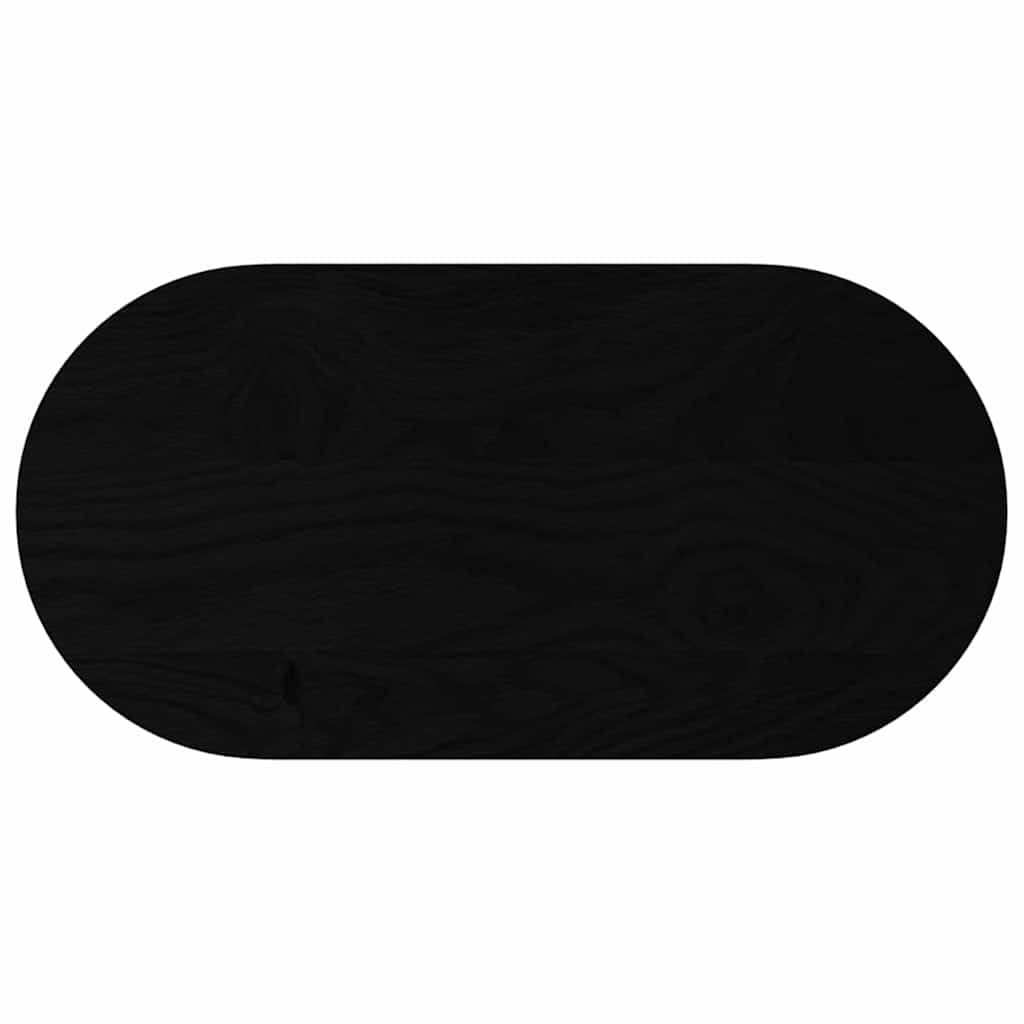 Piano Tavolo Marrone Scuro 80x40x2 cm in Rovere Massello Ovale