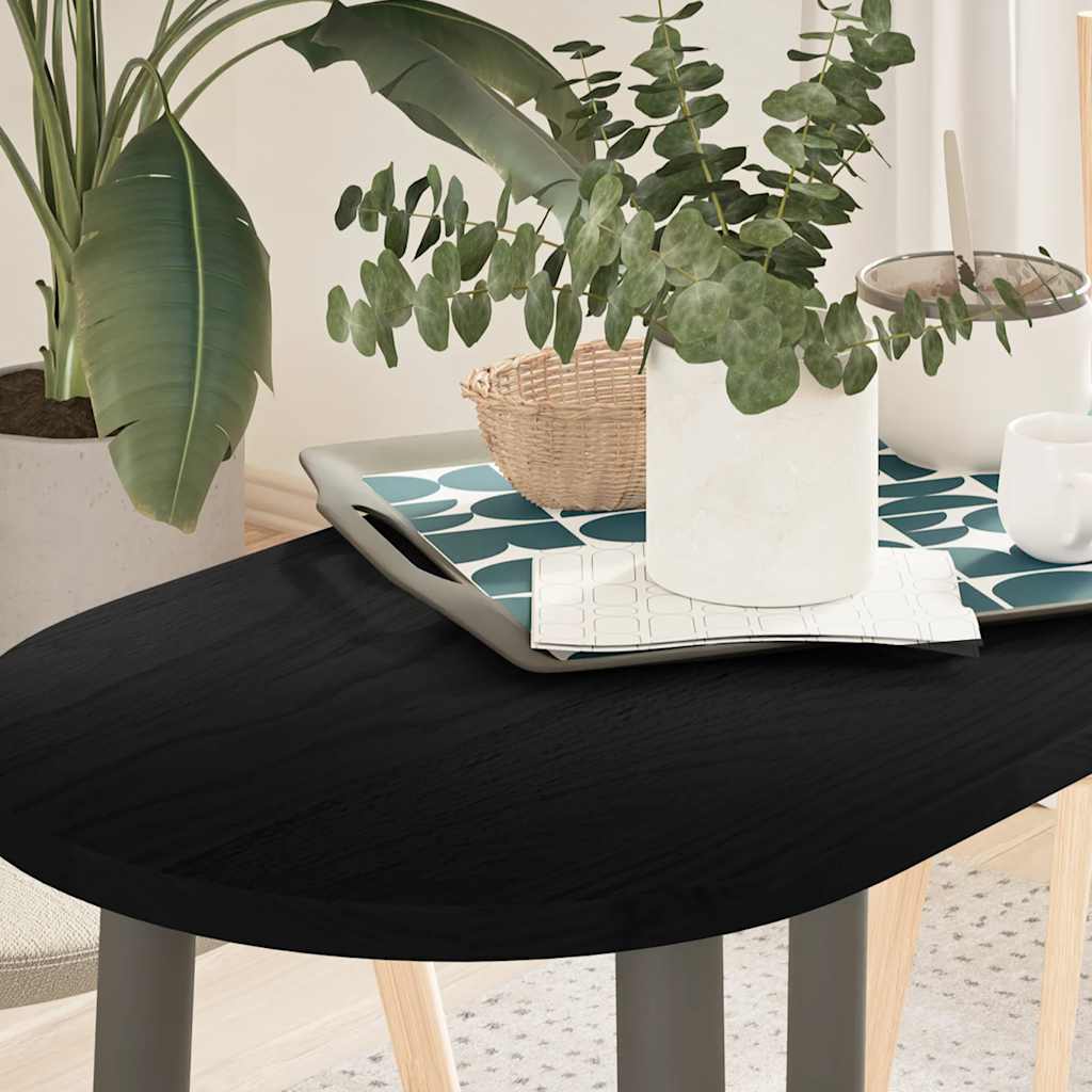 Piano Tavolo Marrone Scuro 80x40x2 cm in Rovere Massello Ovale
