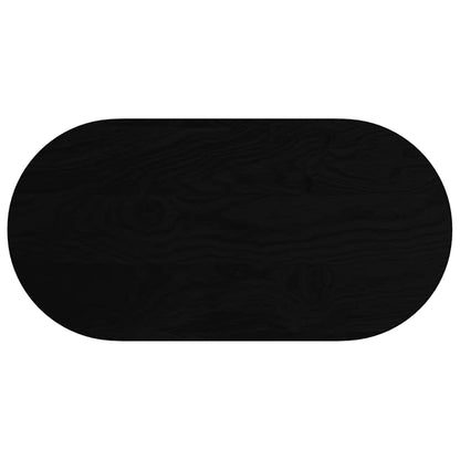 Piano Tavolo Marrone Scuro 100x50x2 cm in Rovere Massello Ovale