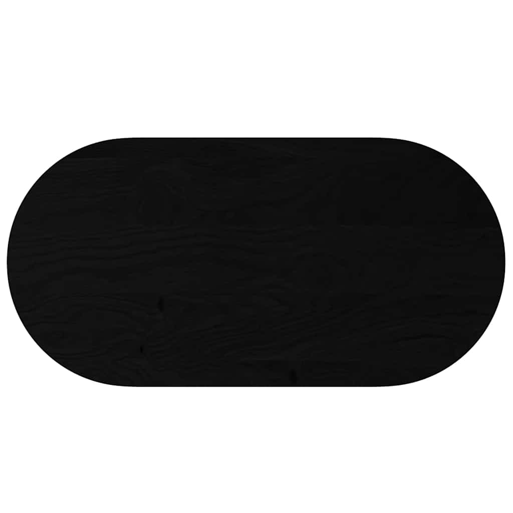 Piano Tavolo Marrone Scuro 120x60x2 cm in Rovere Massello Ovale