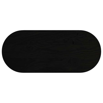 Piano Tavolo Marrone Scuro 140x60x2 cm in Rovere Massello Ovale