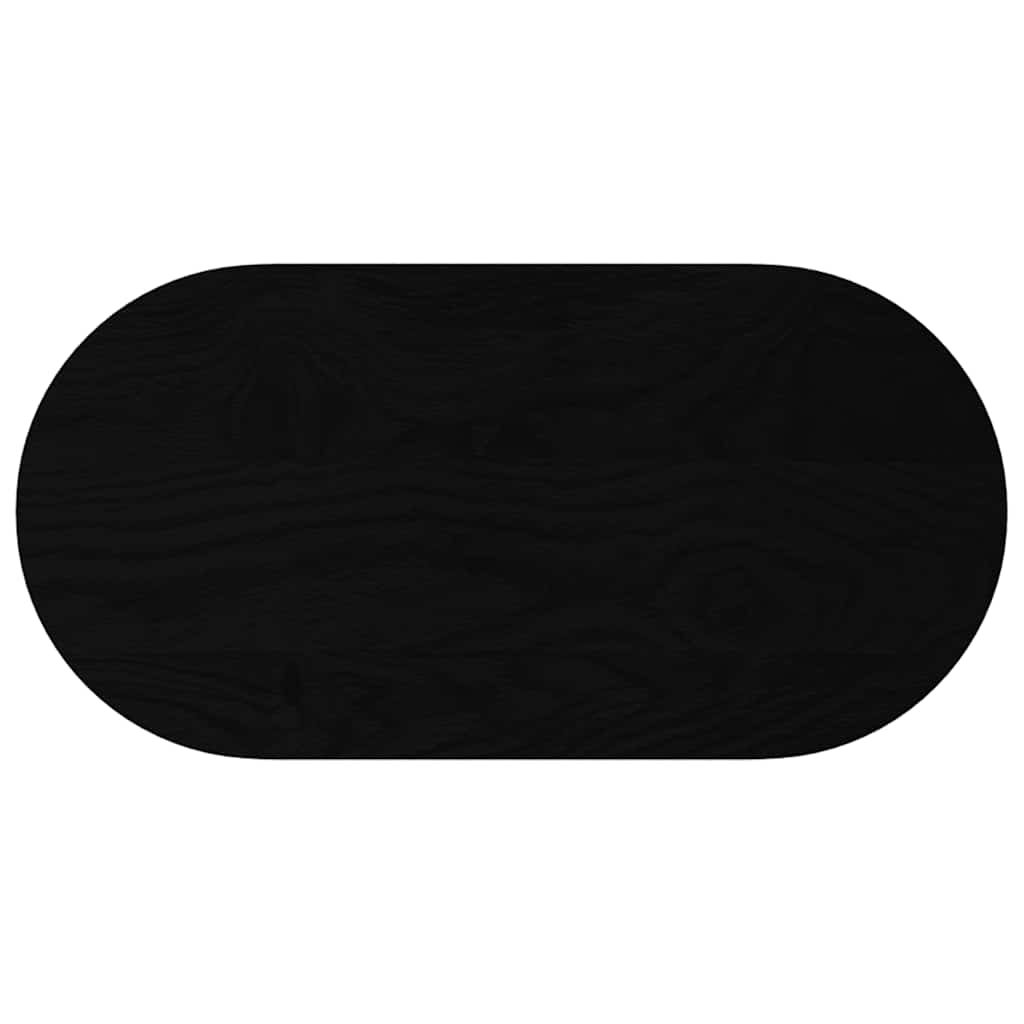 Piano Tavolo Marrone Scuro 80x40x4 cm in Rovere Massello Ovale