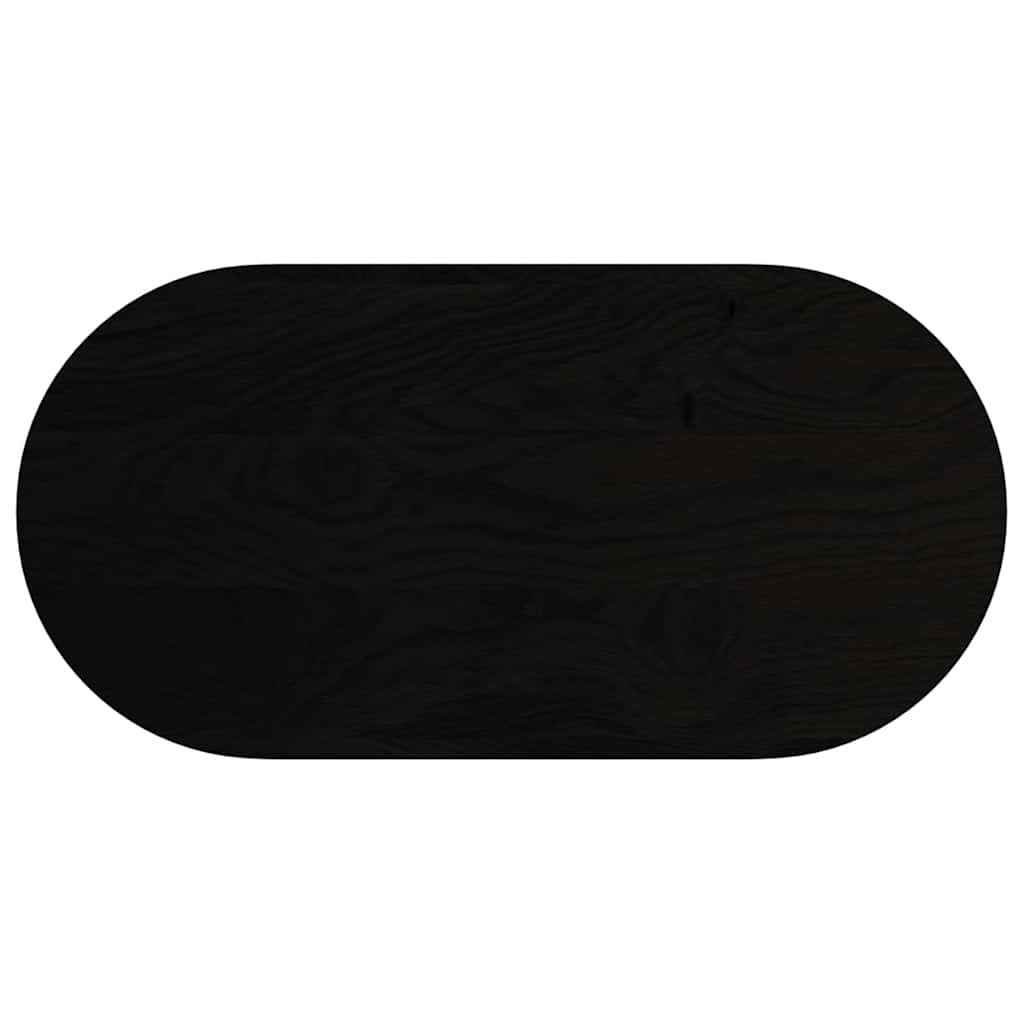 Piano Tavolo Marrone Scuro 100x50x4 cm in Rovere Massello Ovale