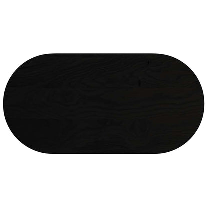 Piano Tavolo Marrone Scuro 100x50x4 cm in Rovere Massello Ovale