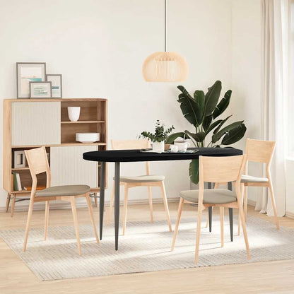 Piano Tavolo Marrone Scuro 140x60x4 cm in Rovere Massello Ovale