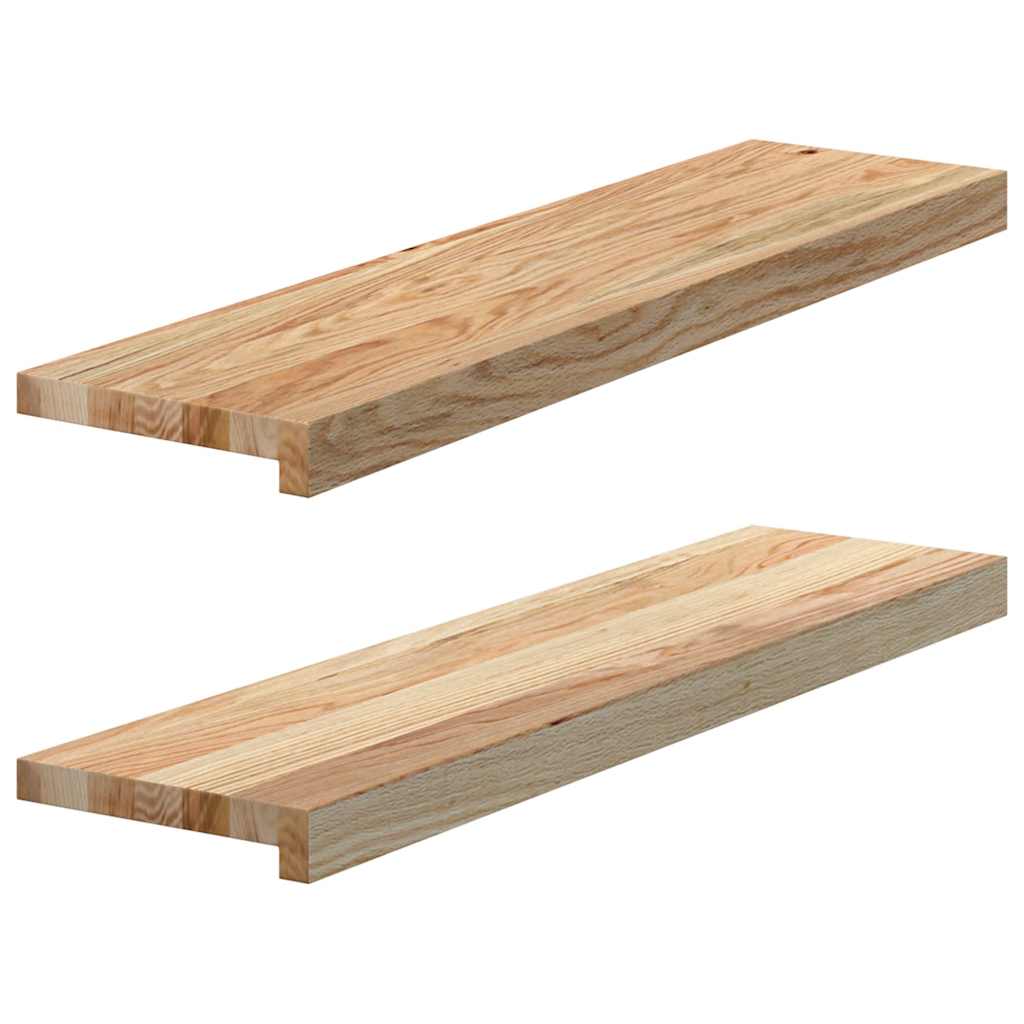 Davanzali 2 pz Non Trattati 80x20x2 cm Legno Massello di Rovere