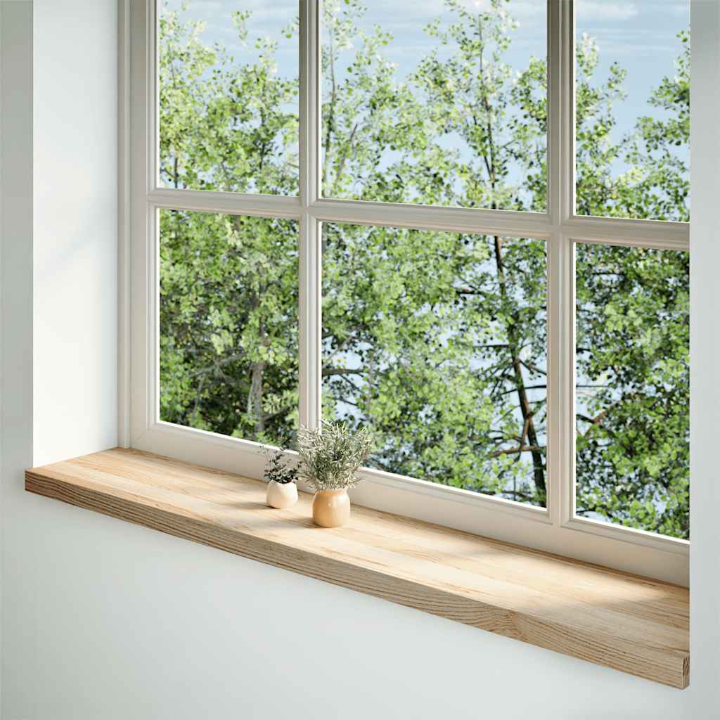 Davanzali 2 pz Non Trattati 140x25x2cm Legno Massello di Rovere