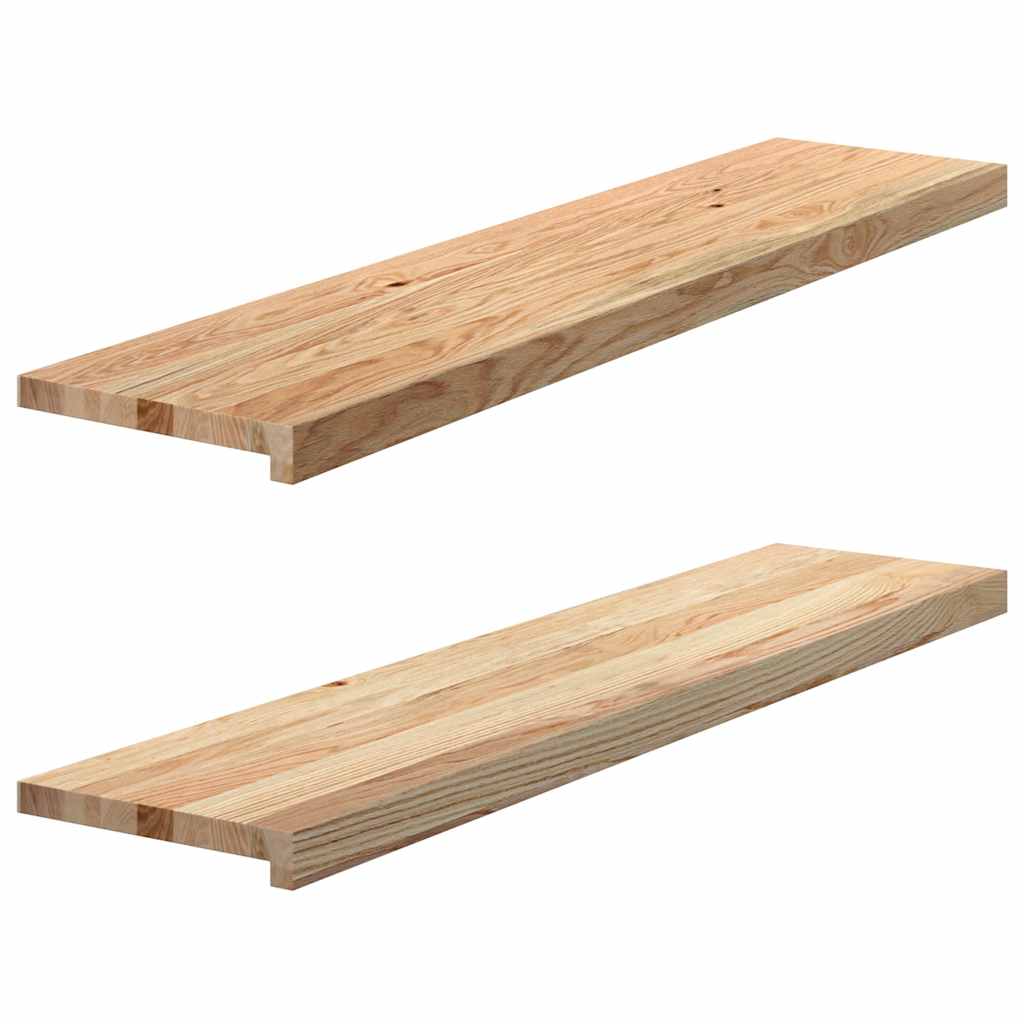 Davanzali 2 pz Non Trattati 110x30x2cm Legno Massello di Rovere
