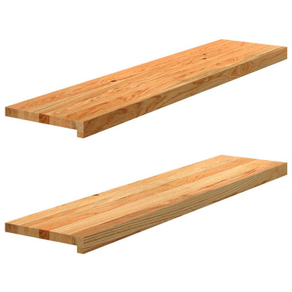 Davanzali 2 pz Marrone Chiaro 110x25x2cm Legno Massello Rovere