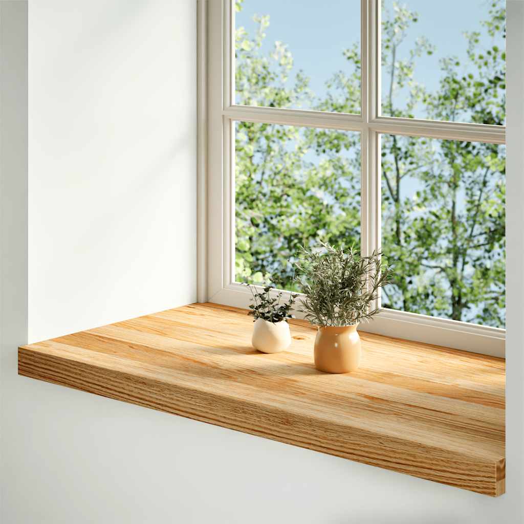 Davanzali 2 pz Marrone Chiaro 80x40x2 cm Legno Massello Rovere