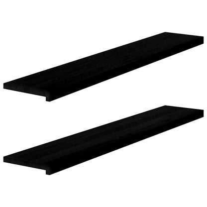 Davanzali 2 pz Marrone Scuro 140x25x2 cm Legno Massello Rovere
