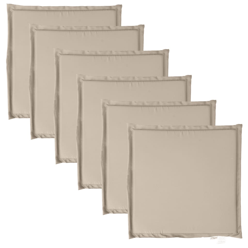 Imbottitura per Seduta Giardino 6pz Tortora 45x45x2 cm Quadrata