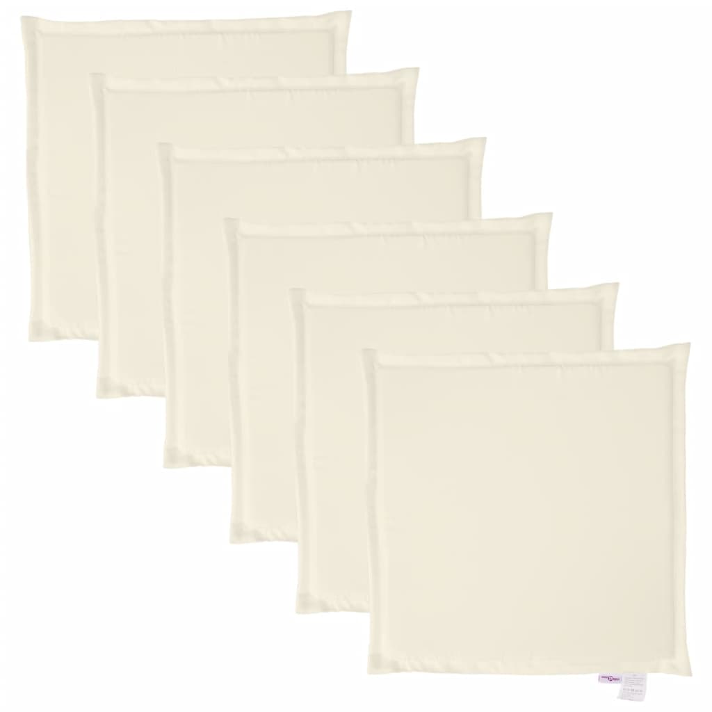Imbottitura per Seduta Giardino 6pz Crema 45x45x2 cm Quadrata