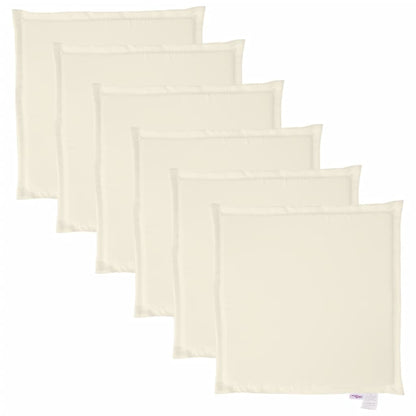 Imbottitura per Seduta Giardino 6pz Crema 45x45x2 cm Quadrata