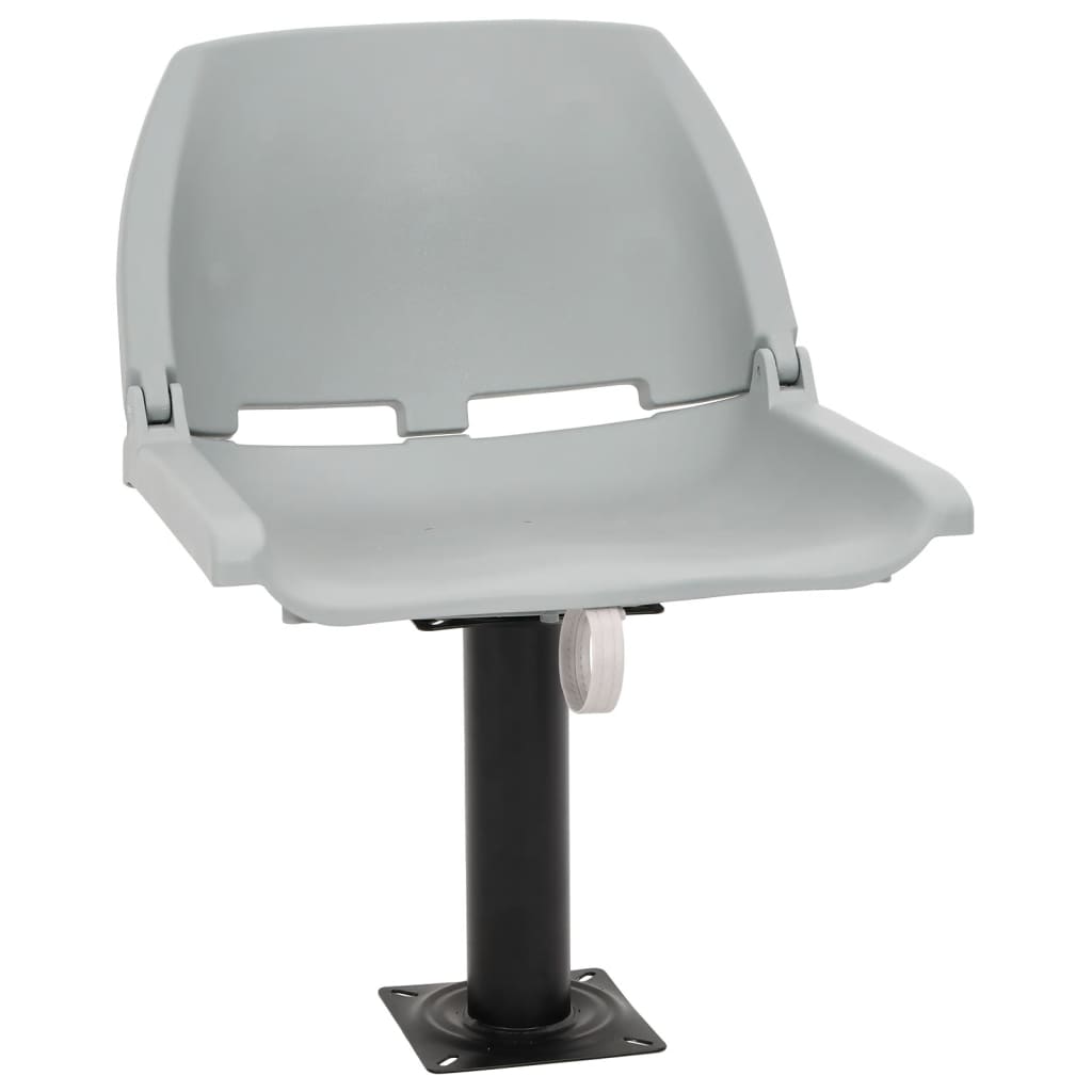 Set Sedile Barca Pieghevole 4pz Senza Cuscino Grigio 48x51x41cm