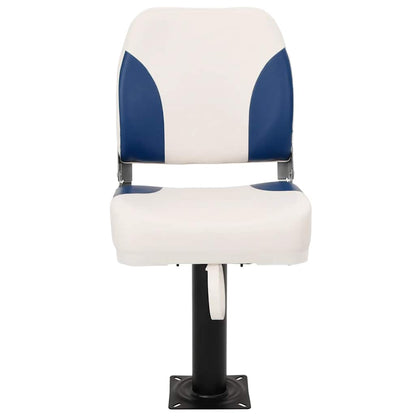 Set Sedile per Barca Pieghevole 2pz Blu e Bianco 41x36x48 cm