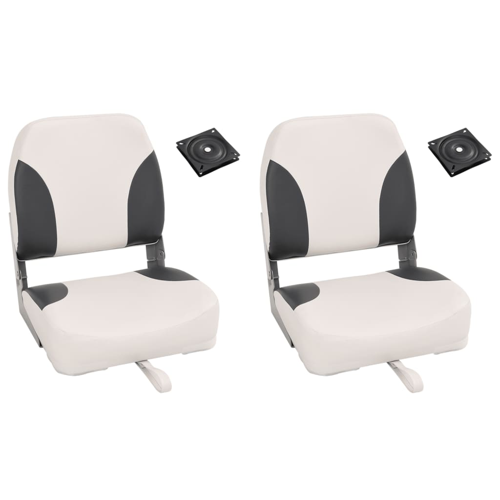 Set Sedile da Barca Pieghevole 4 pz con Schienale Basso