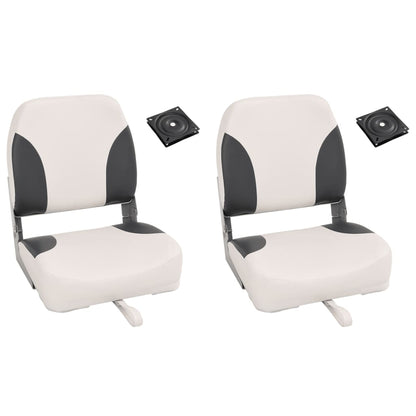 Set Sedile da Barca Pieghevole 4 pz con Schienale Basso