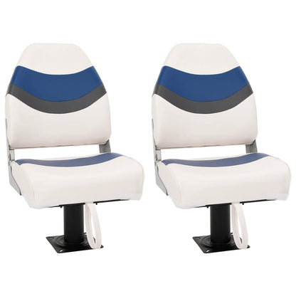 Set Sedile da Barca Pieghevole 4 pz con Schienale Alto