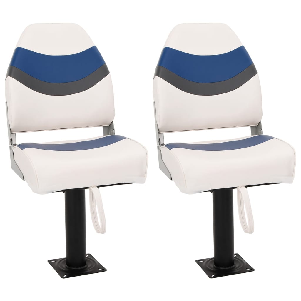 Set Sedile da Barca Pieghevole 4 pz con Schienale Alto