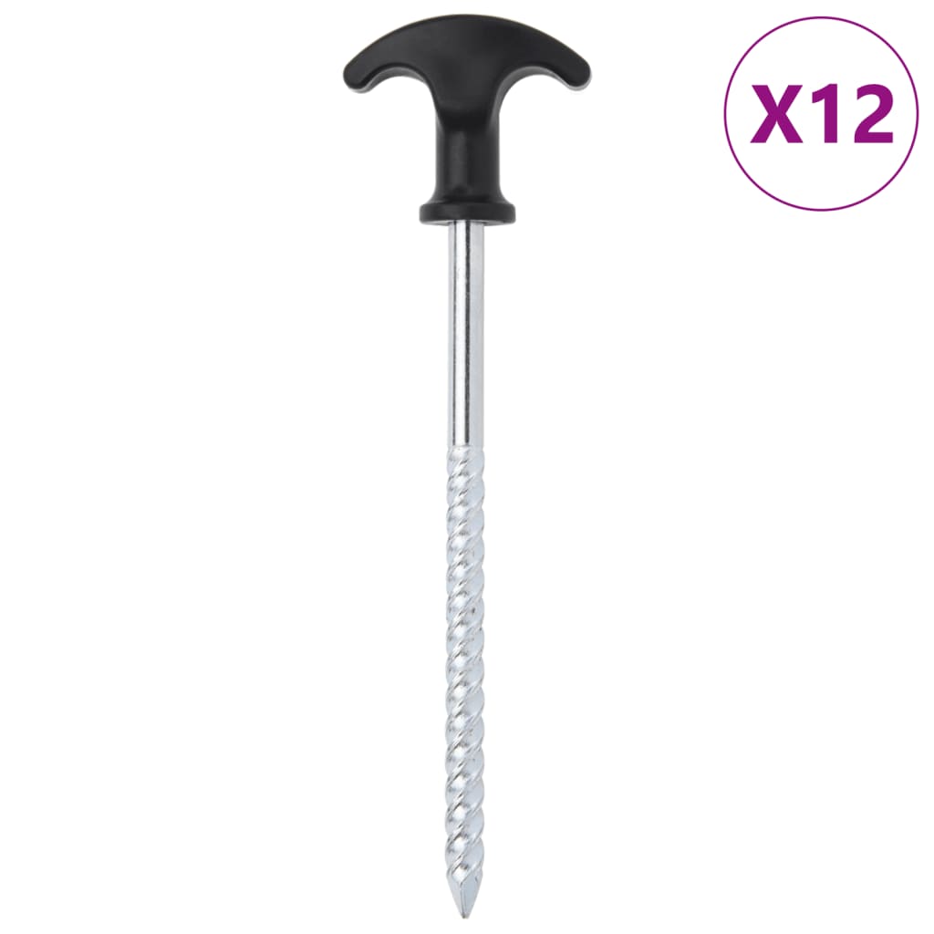 Picchetti per Tenda 12 pz 17 cm ÃƒËœ7 mm in Acciaio Zincato