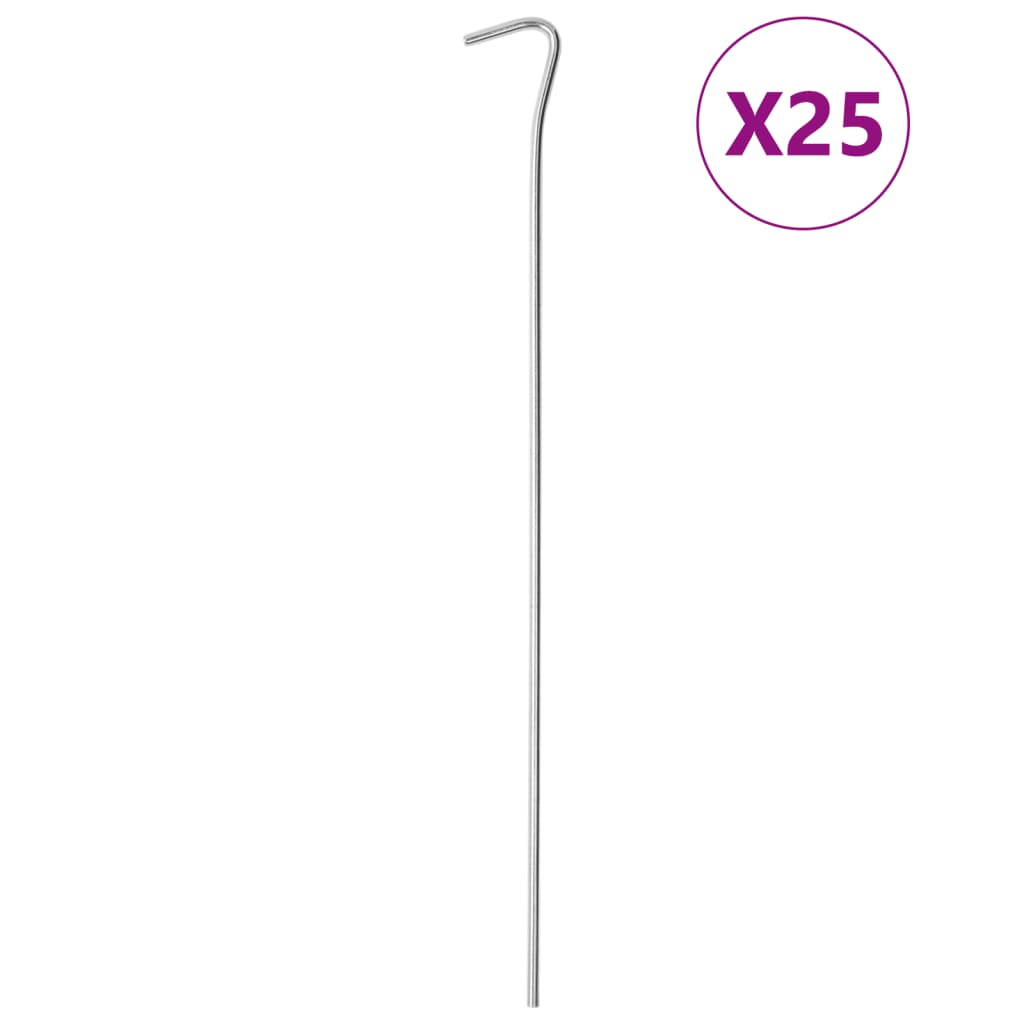Picchetti per Tenda 25 pz 30 cm Ã˜4 mm in Acciaio Zincato