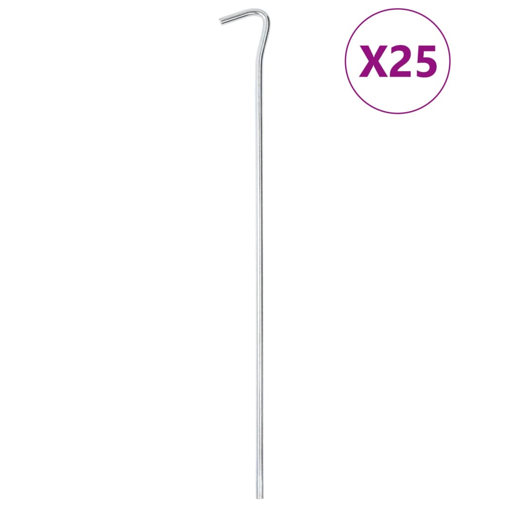 Picchetti per Tenda 25 pz 30 cm Ã˜5 mm in Acciaio Zincato