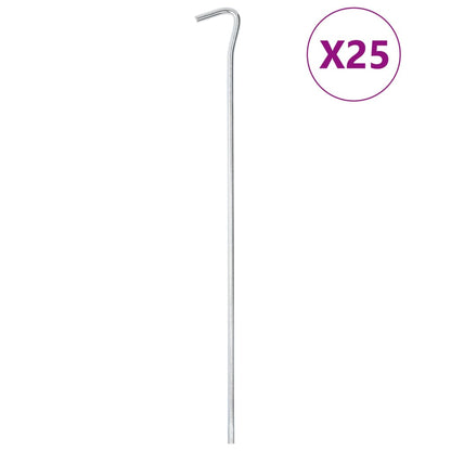 Picchetti per Tenda 25 pz 30 cm Ã˜7 mm in Acciaio Zincato