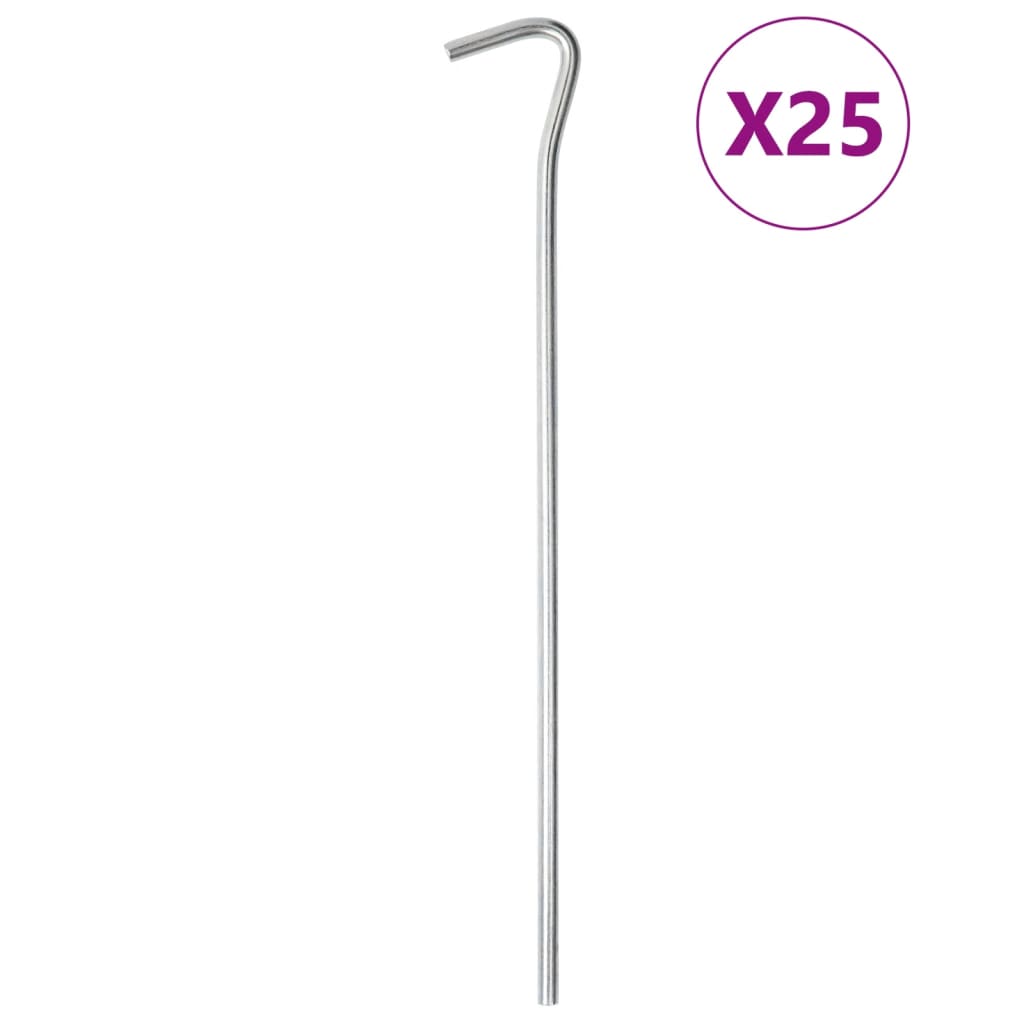 Picchetti per Tenda 25 pz 23 cm ÃƒËœ5 mm in Acciaio Zincato
