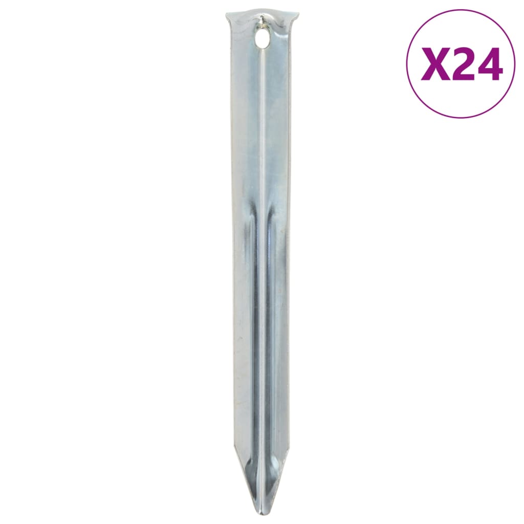 Picchetti per Tenda 24 pz 17 cm Ã˜20 mm in Acciaio Zincato