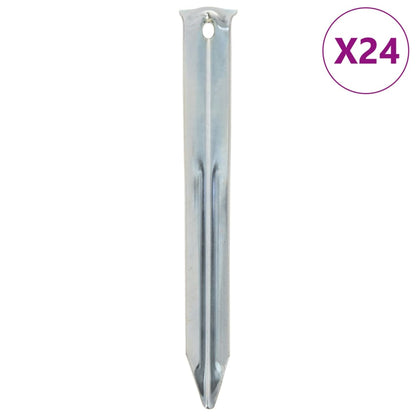 Picchetti per Tenda 24 pz 17 cm Ã˜20 mm in Acciaio Zincato