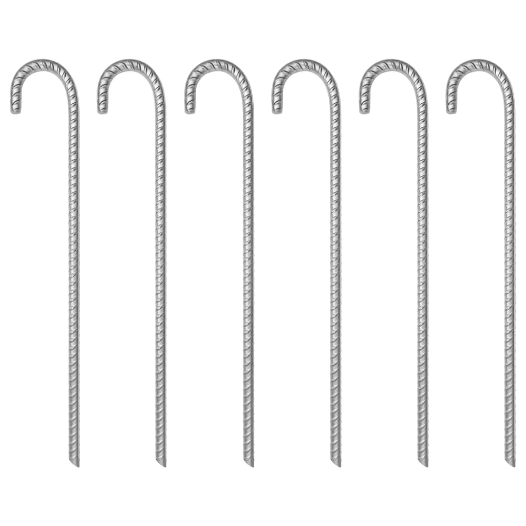 Picchetti per Tenda 6 pz 41,5 cm ÃƒËœ12 mm in Acciaio Zincato