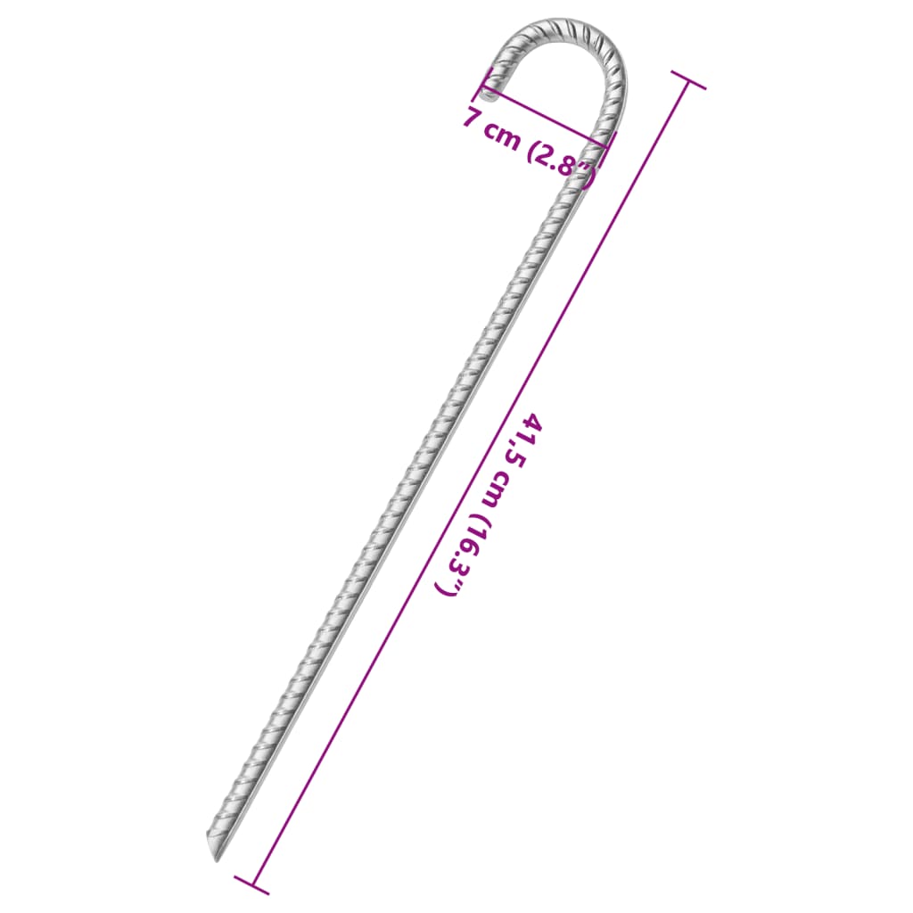 Picchetti per Tenda 12 pz 41,5 cm Ã˜12 mm in Acciaio Zincato