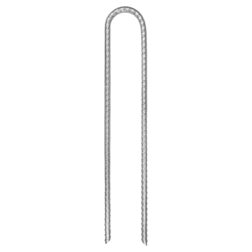 Picchetti Tenda 12 pz a Forma di U 30 cm ÃƒËœ7 mm Acciaio Zincato