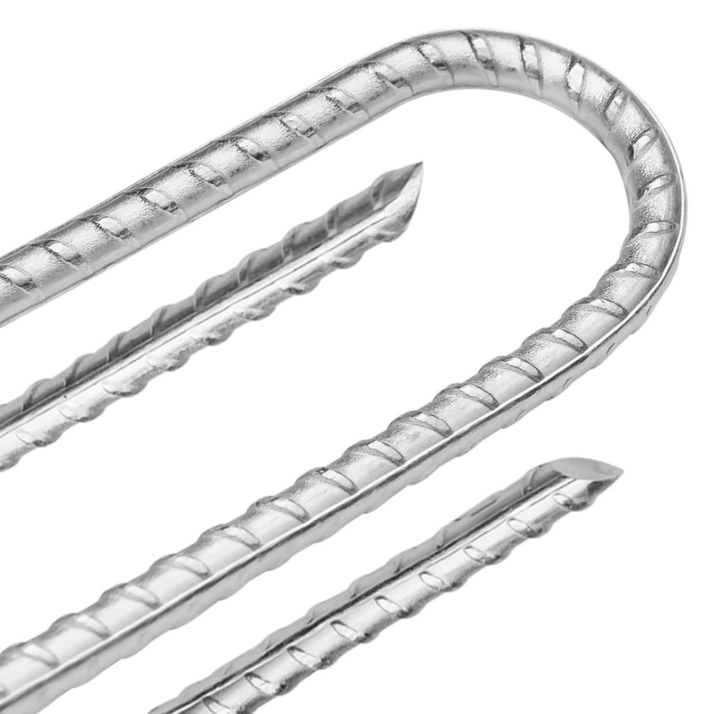 Picchetti Tenda 12 pz a Forma di U 37 cm ÃƒËœ10 mm Acciaio Zincato