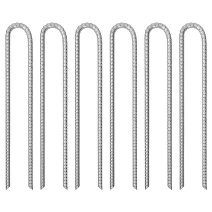 Picchetti Tenda 6pz a Forma di U 41,5 cm Ã˜12 mm Acciaio Zincato