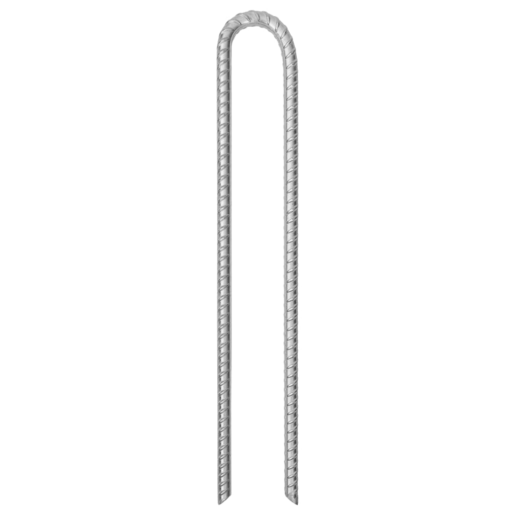 Picchetti Tenda 6pz a Forma di U 41,5 cm Ã˜12 mm Acciaio Zincato