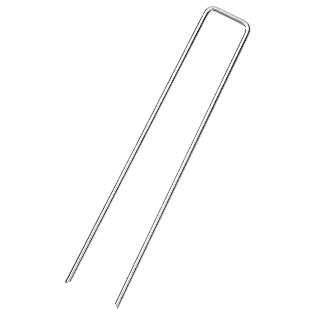 Picchetti da Terra a Forma di U 50 pz 20x3,5 cm Acciaio Zincato