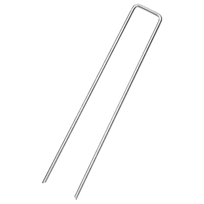 Picchetti da Terra a Forma di U 50 pz 20x3,5 cm Acciaio Zincato