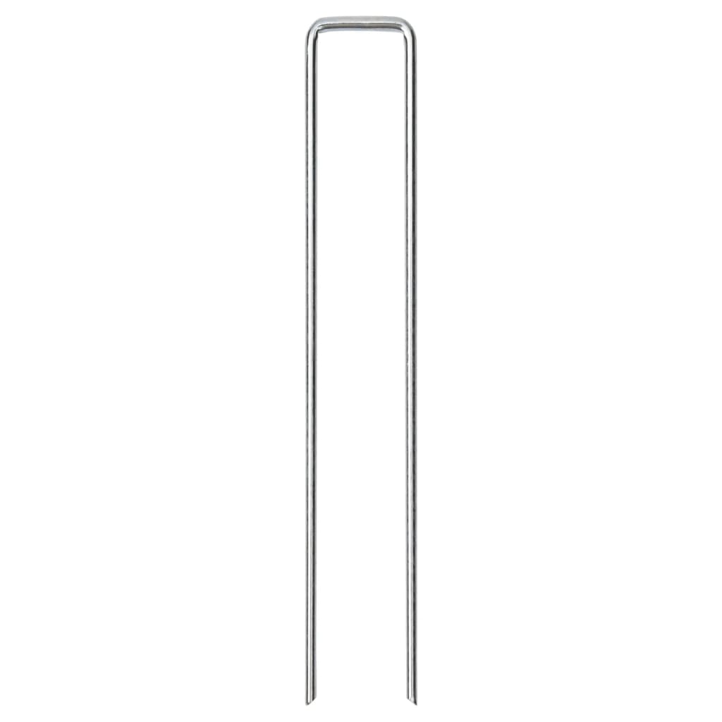 Picchetti da Terra a Forma di U 50 pz 20x3,5 cm Acciaio Zincato