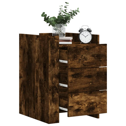 Comodino Rovere Fumo 45x50x65 cm in Legno Multistrato