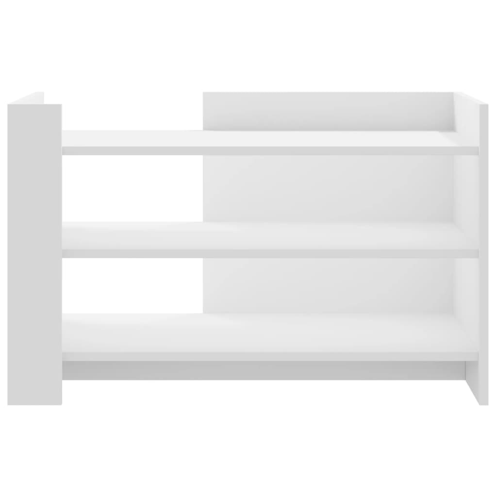 Tavolino da Salotto Bianco 80x50x50 cm in Legno Multistrato