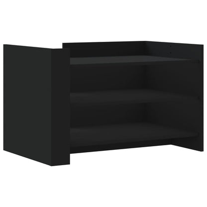 Tavolino da Salotto Nero 80x50x50 cm in Legno Multistrato