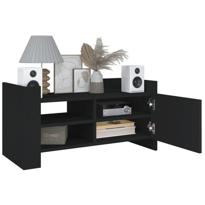 Mobile Porta TV Nero 80x35x40 cm in Legno Multistrato