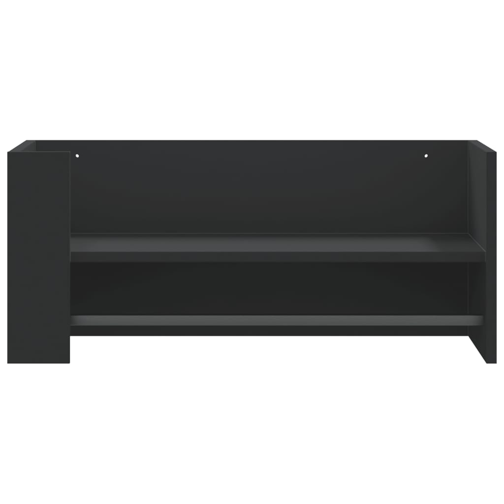Scaffale a Parete Nero 70,5x35x30,5 cm in Legno Multistrato