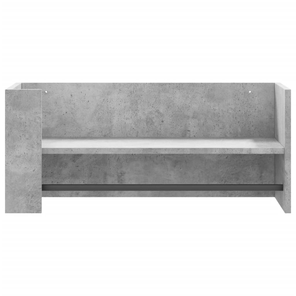 Scaffale a Muro Grigio Cemento 70,5x35x30,5cm Legno Multistrato