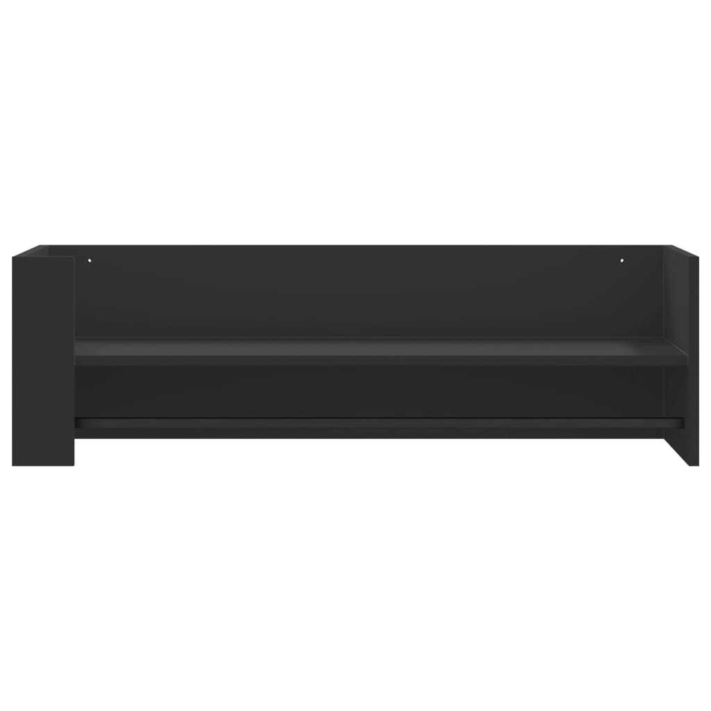 Scaffale a Parete Nero 100x35x30,5 cm in Legno Multistrato