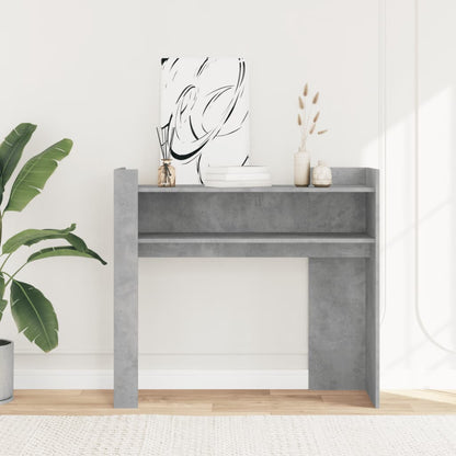 Tavolino Consolle Grigio Cemento 100x35x90 cm in Multistrato